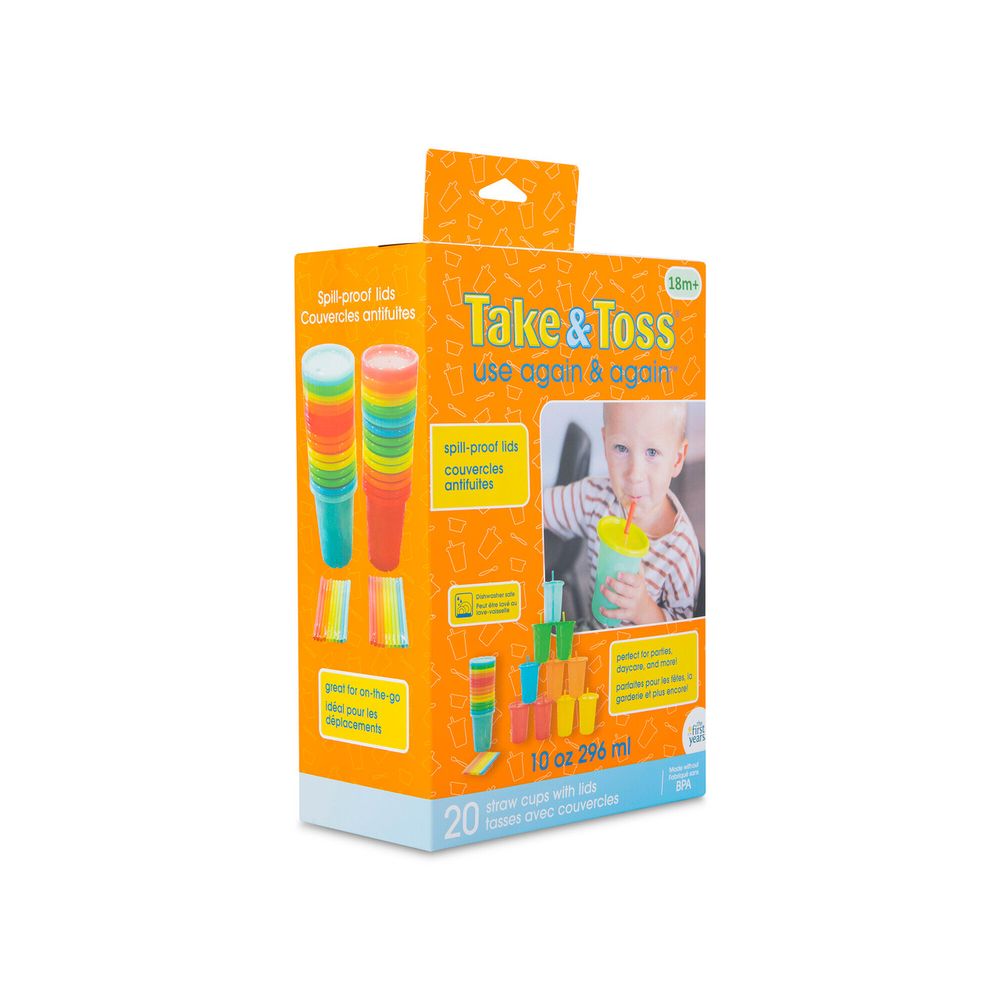 The First Years - Take & Toss Toddler Straw Cups - 20 Pcs - 296 ml