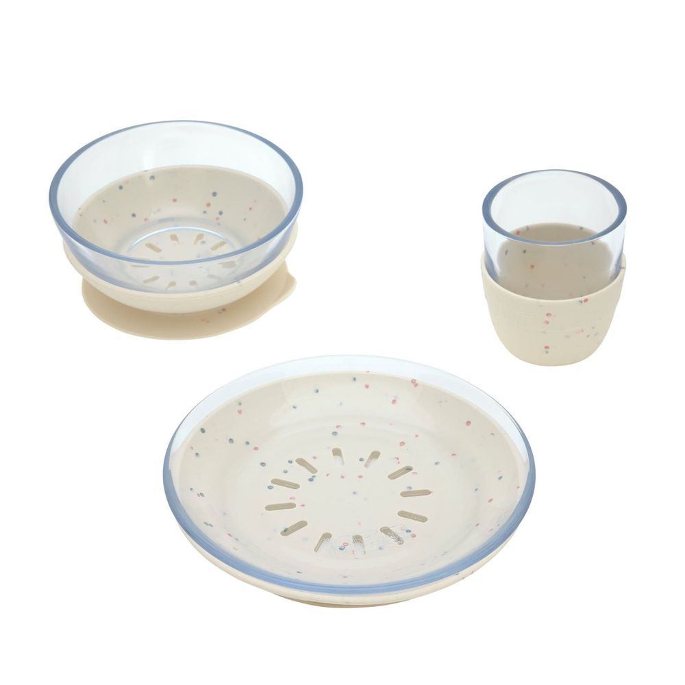 Lassig Glass & Silicone Dish Set - 3 Pcs