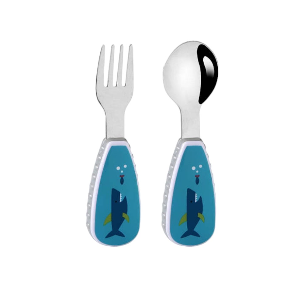 Doodle Kiddo Kids Cutlery Set With Case - Whale - 2pcs