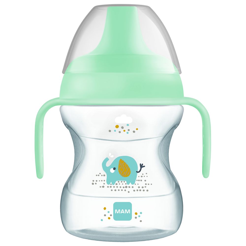 Mam - Baby Learn To Drink Silicone Cup - Wild Animals - Blue - 190 ml