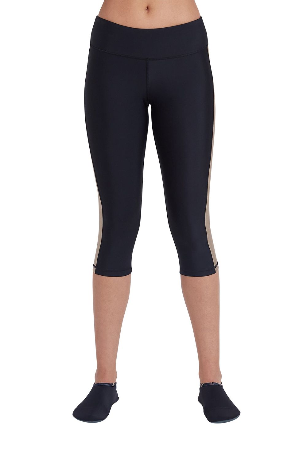 Coega Sunwear - Women's Three-Fourths Swim Tights - Nero Golden Swirls