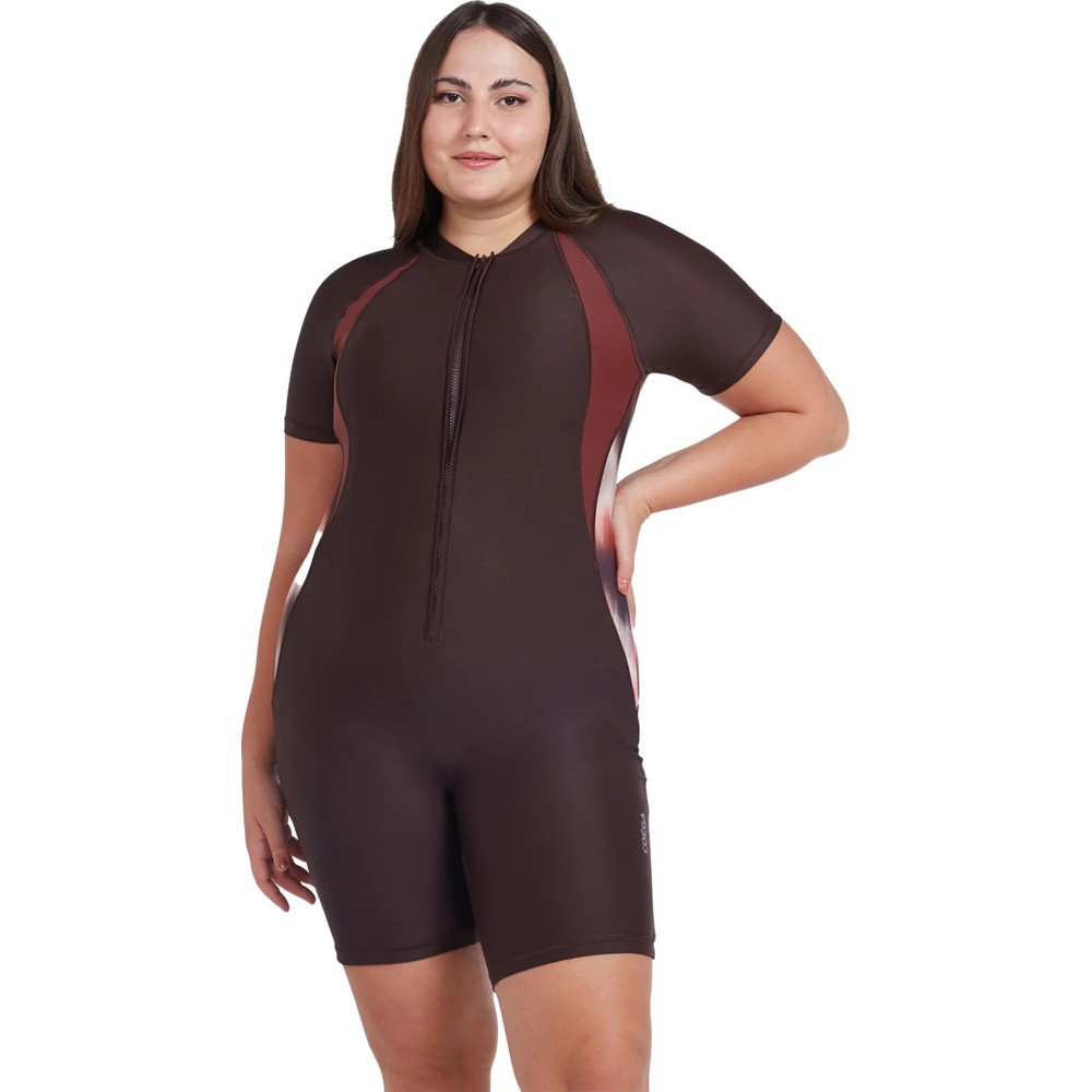 Coega Sunwear - Women's Short Slim-Kini - Chocolate Tie Dye