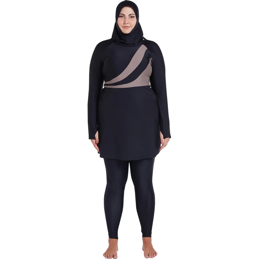 Coega Sunwear - 3pc-Set - Women's Skirted Swimwear - Nero Silver Tropical