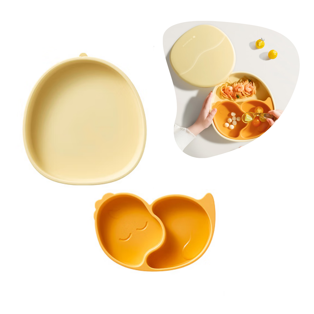 Babycare T-Rex Silicone Plate Set Yellow
