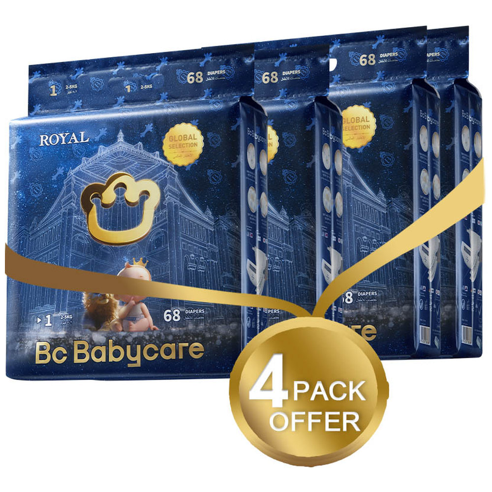 Babycare - Royal Baby Diapers Size 1 2-5Kg - Super Mega Pack of 4 - 272pcs