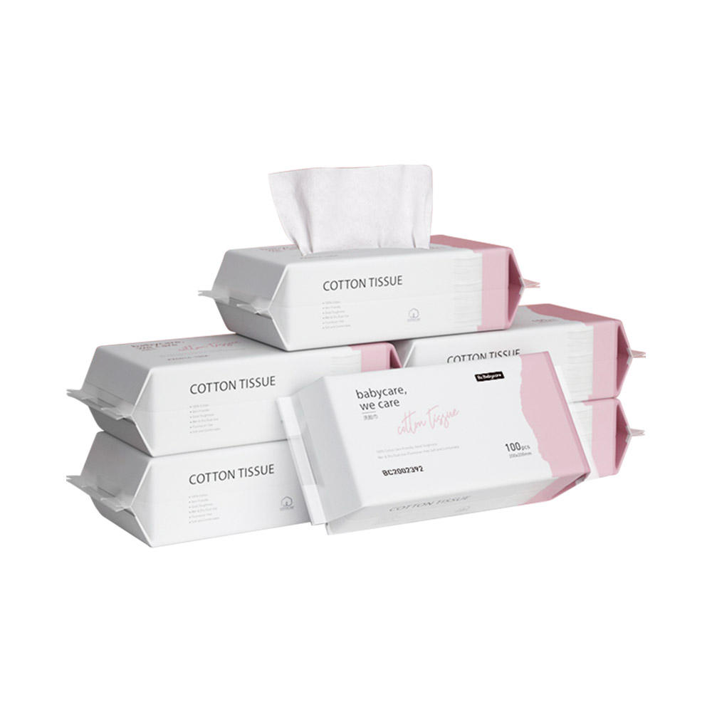 Babycare - Cotton Tissue - Pink 100 Pcs - Pack of 6