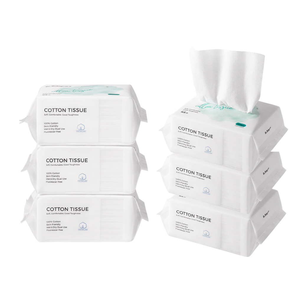 Babycare - Cotton Tissue Rabbit Soft Towels 100 Pcs - Pack of 6