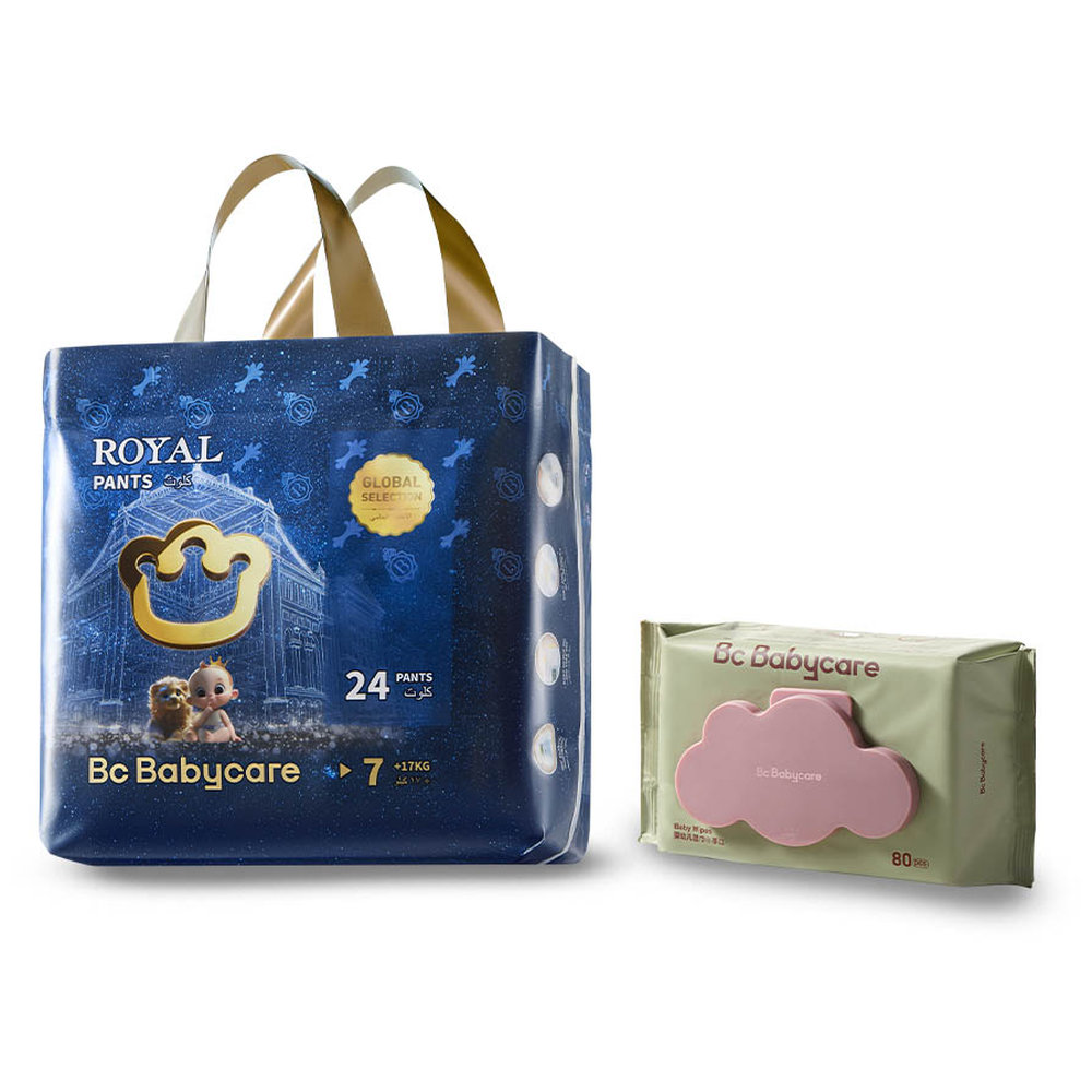 Babycare - Royal Baby Diaper Pants Size 7 17Kg Plus - 1 Pack 24pcs + 1 Wipes 80pcs - Mega Super Bundle