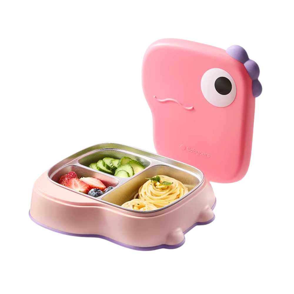 Babycare T-Rex Divided Stainless Steel Feeding Plate
