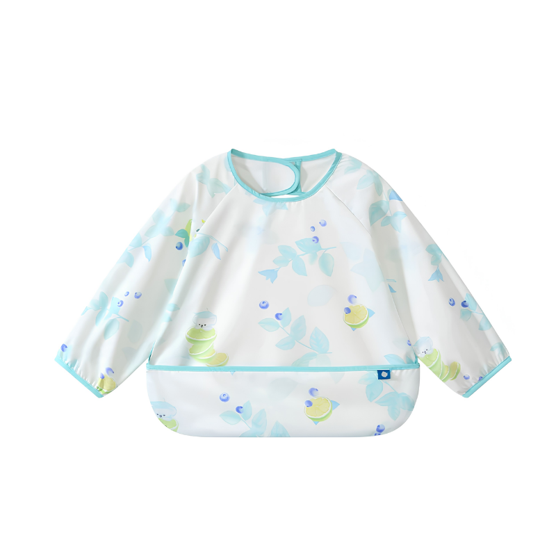Woobaby - Waterproof Baby Long Sleeve Bib - Blue