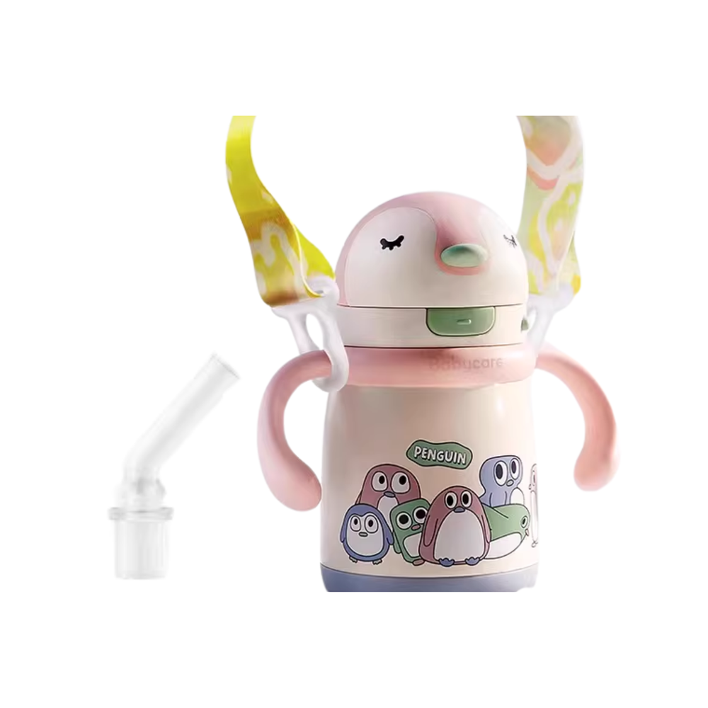 Babycare - Penguin Insulated Baby Cup With Straw - 300 ml