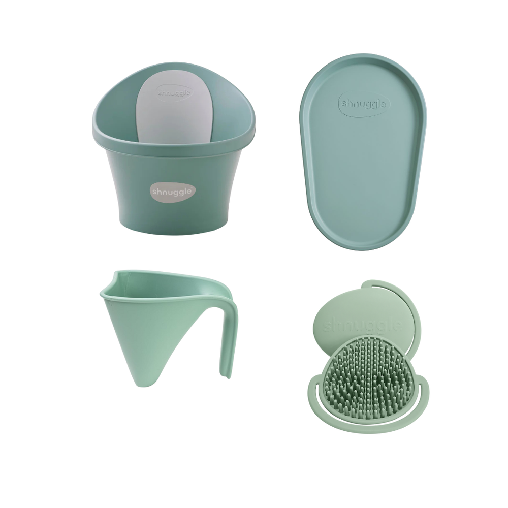 Shnuggle - Baby Bath Starter Bundle - Eucalyptus - 4pc Set
