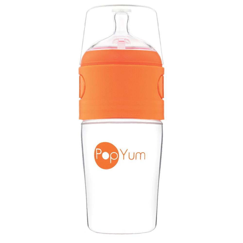 PopYum - Anti-Colic Baby Bottle - Medium Flow - 260 ml - Orange