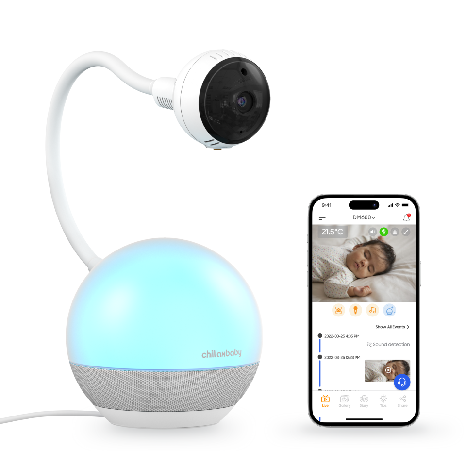 Chillaxbaby Dm600 - Smart 1080p Baby Camera - Mood Light Sleep Trainer And Sound Soother