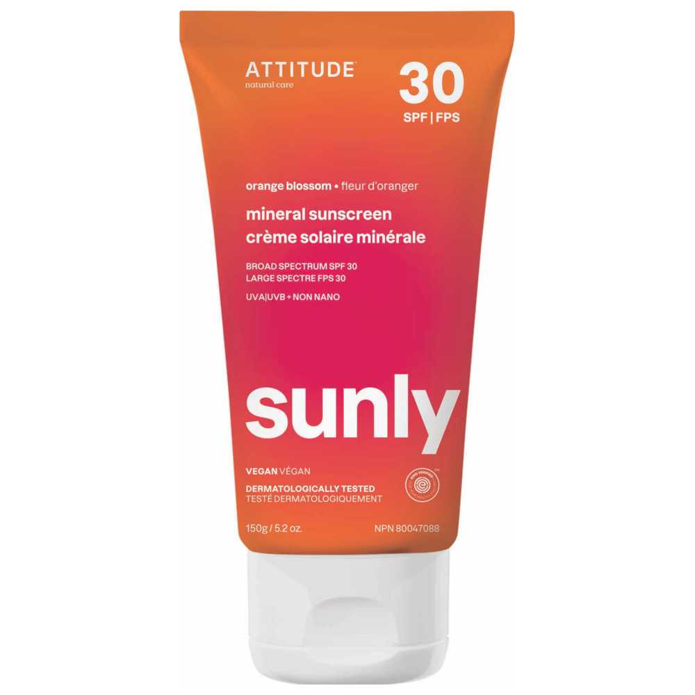 Attitude - Adult Sunscreen Cream w/ SPF 30 - Orange Blossom - 150 gm