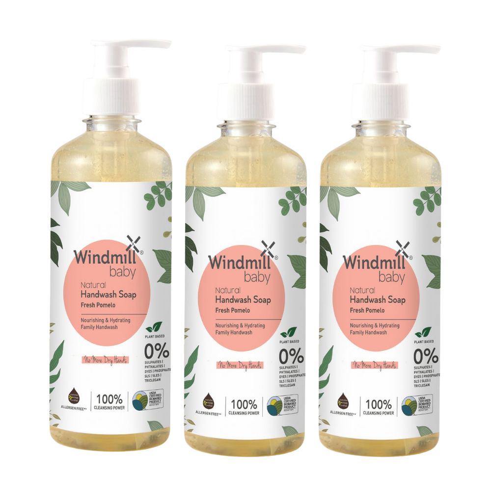 Windmill Baby - Natural Handwash Soap - Fresh Pomelo - Pack of 3 - 450 ml