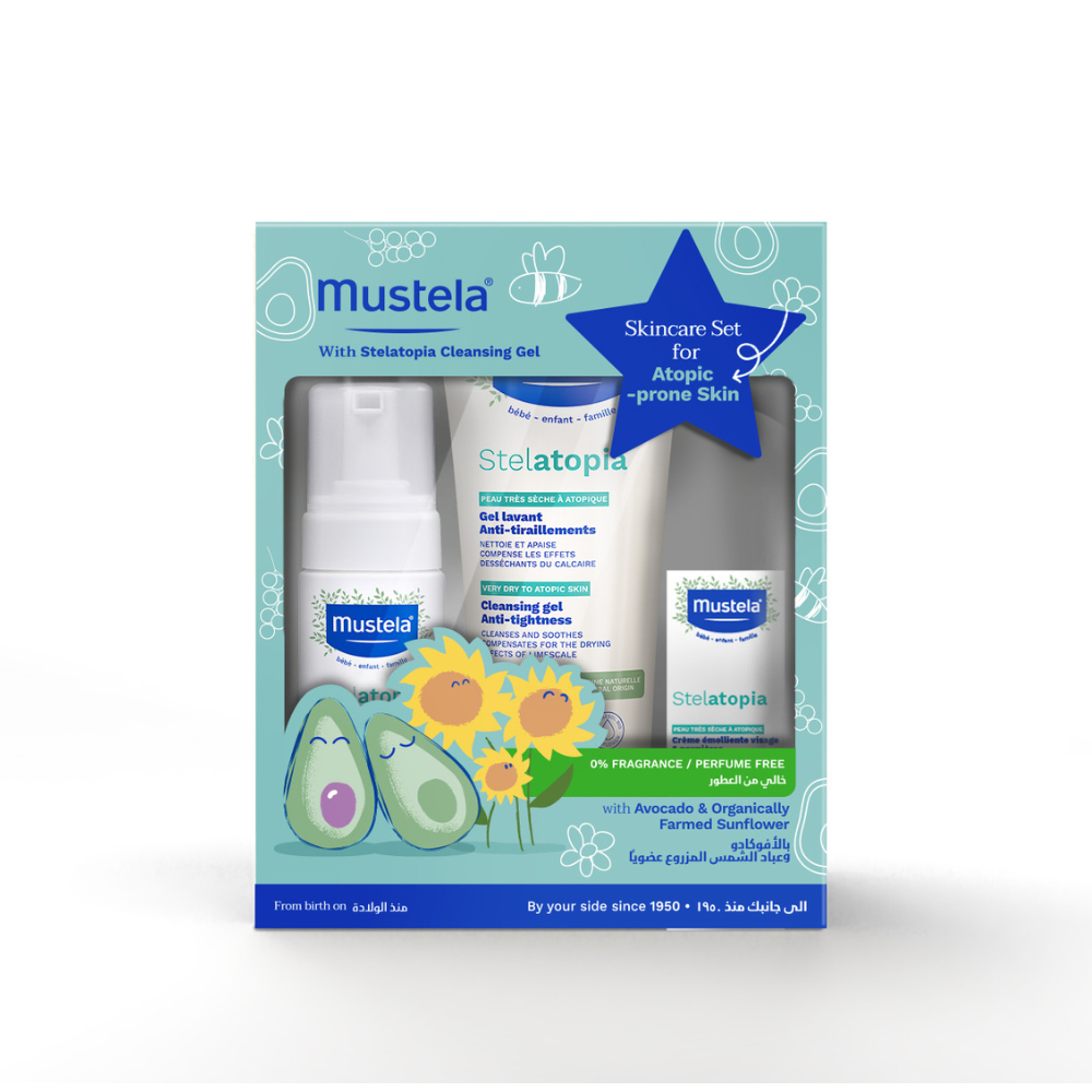 Mustela  Stelatopia+ Skincare Set With Cleansing Gel