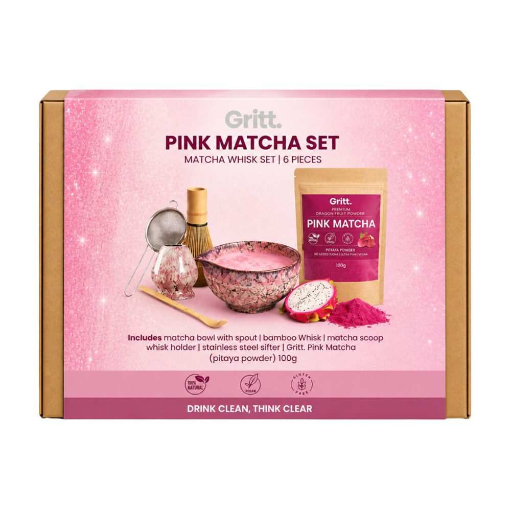 Gritt - Pink Matcha Japanese Matcha Tea Whisk Set - 6 Pcs