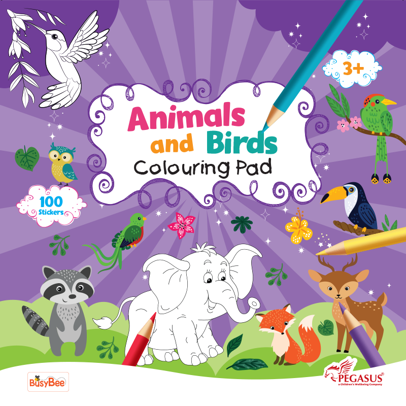 كتاب تلوين - حيوانات وطيور