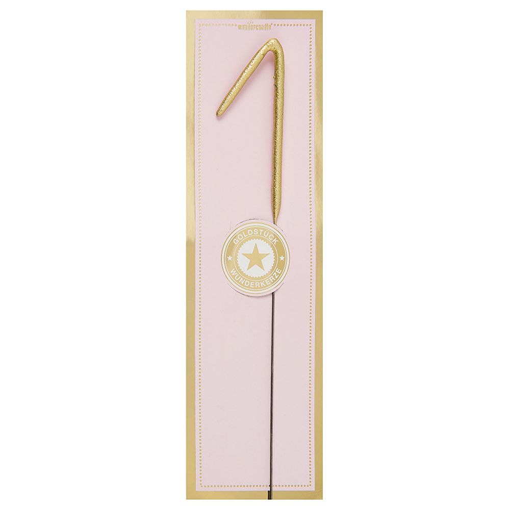 وندر كاندل - شمعة رقم 1 لامعة - ذهبي