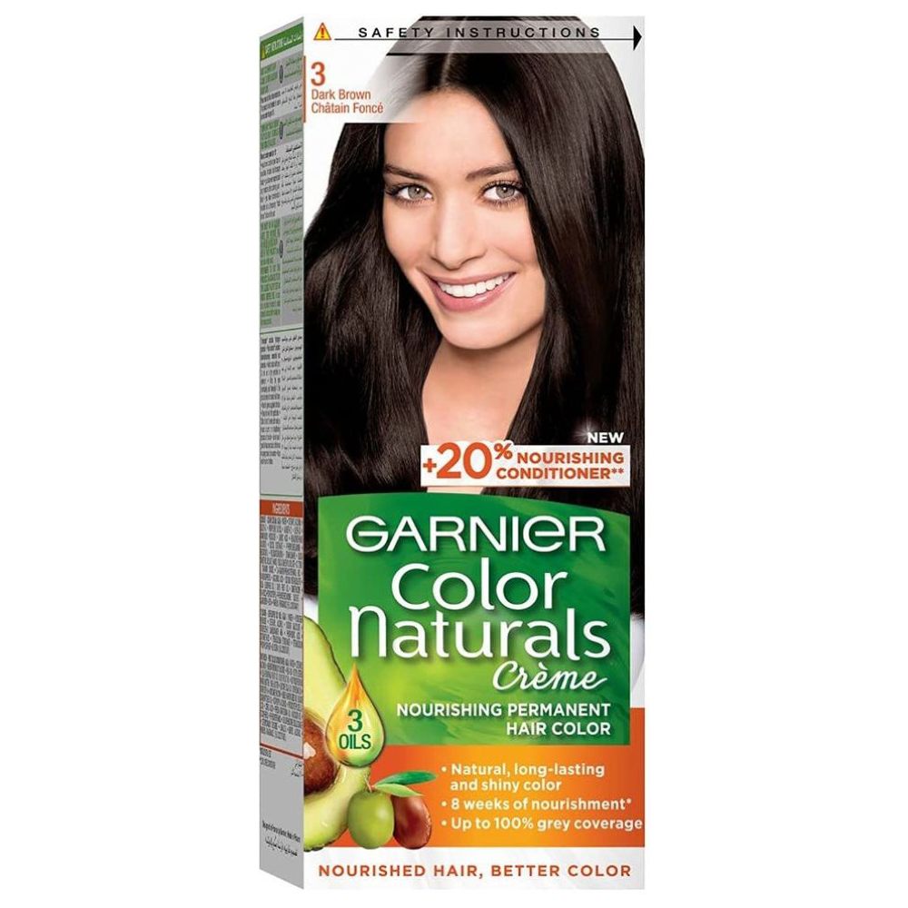 GARNIER - Color Naturals Cream Hair Color - 3 Dark Brown