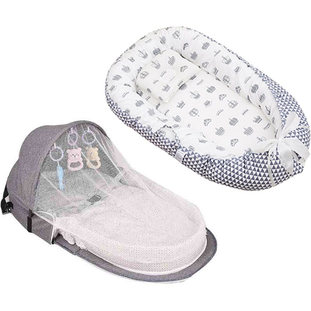 Star Babies - Baby Sleeping Pod With Mosquito Net - Grey