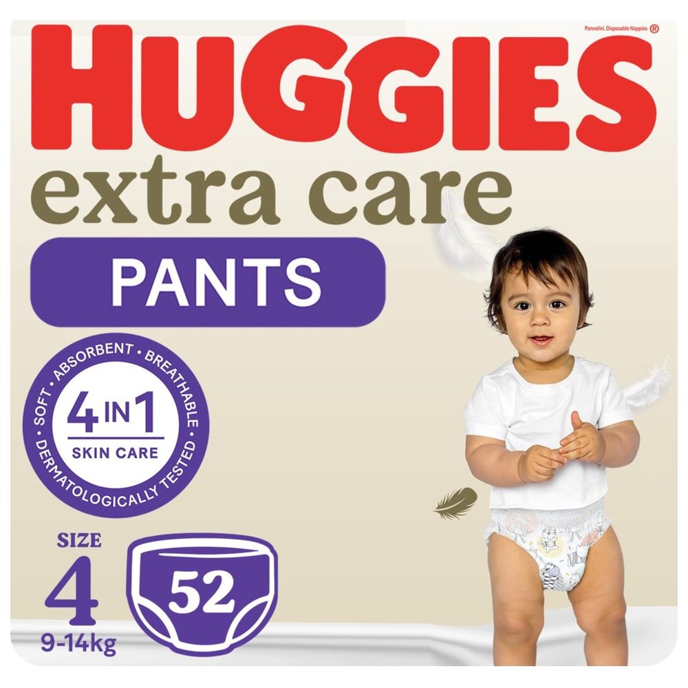 Huggies Extra Care Baby Diaper Pants Culottes Cloud Soft Comfort Size 4 9-14 kg 52 pcs