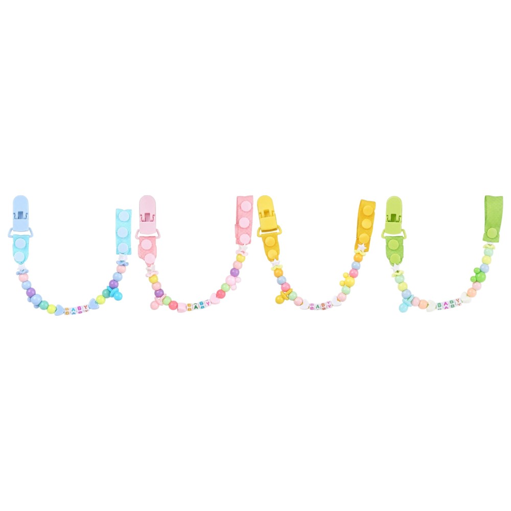 Factory Price - Simple Beaded Silicone Pacifier Clip