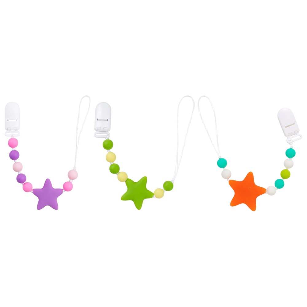 Factory Price - Subtle Star And Beads Silicone Pacifier Clip