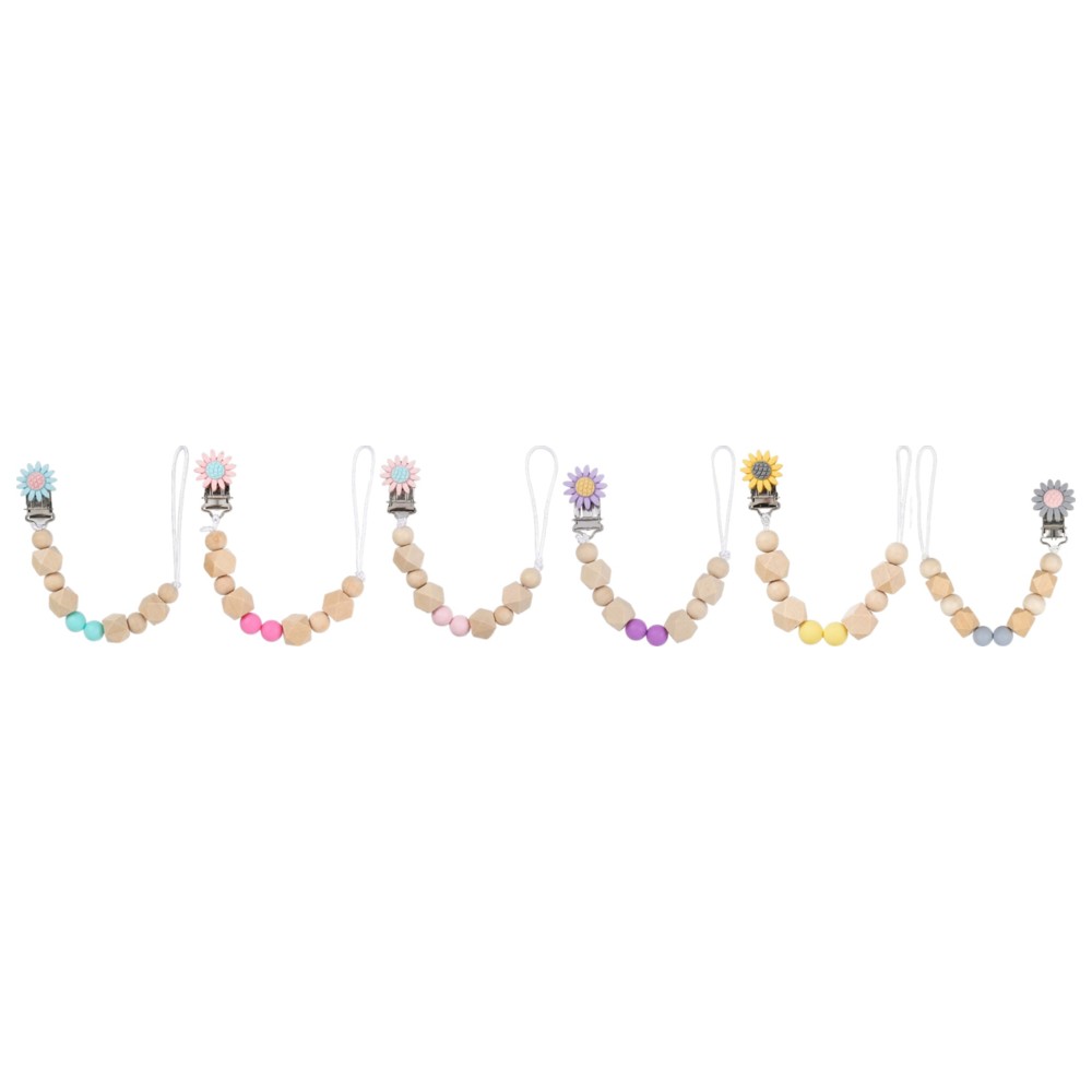 Factory Price - Classy Wooden Pacifier Clip - Blue