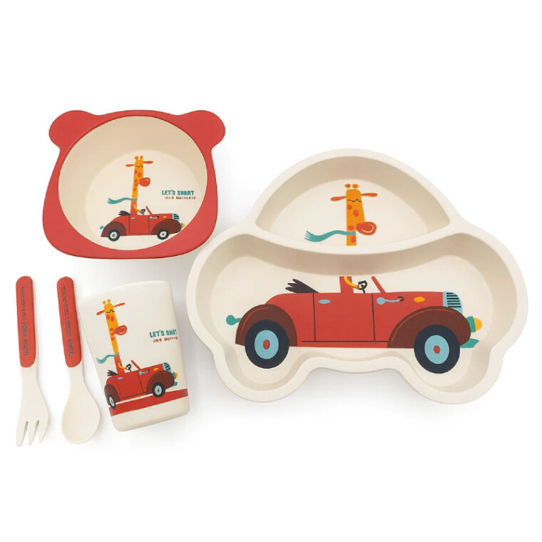 Factory Price - B Car Kids Bamboo Tableware Set - 5 Pcs