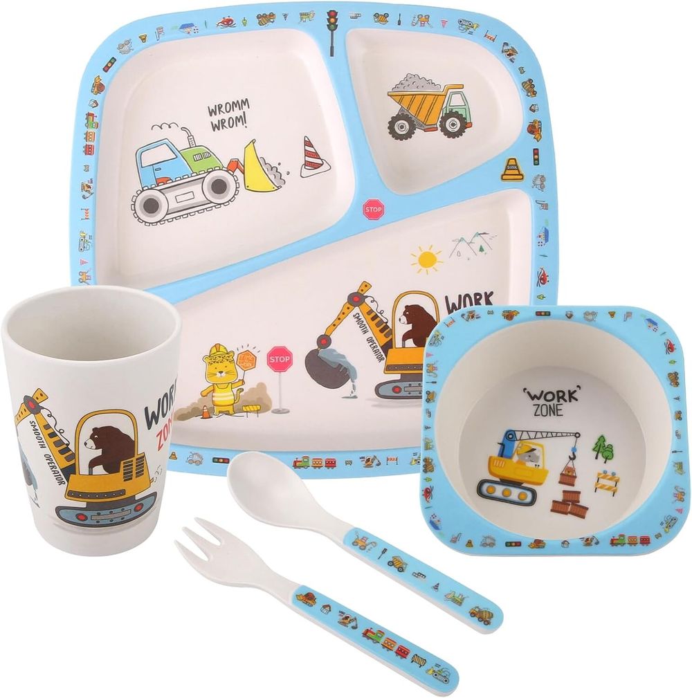 Factory Price Construction Bamboo Tableware Set - 5 Pcs