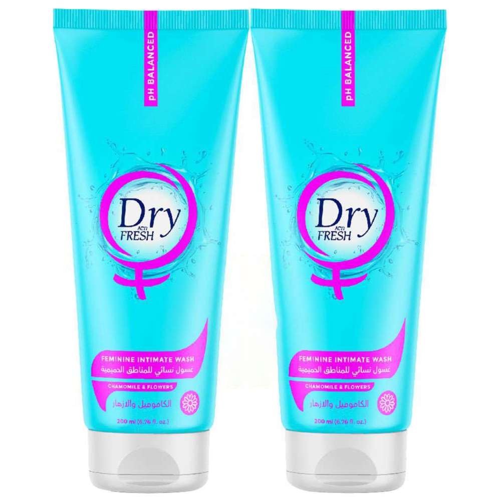دراى فريش جيل غسول نسائي للمناطق الحميمية-الكاموميل والازهار-200ميليلتر,2عبوة,عرض خاص