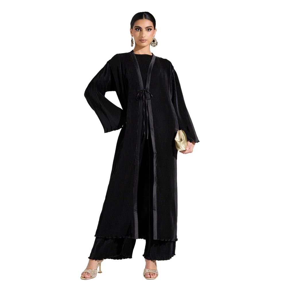 Si Noir - Women' Soft Pleated Abaya - Black