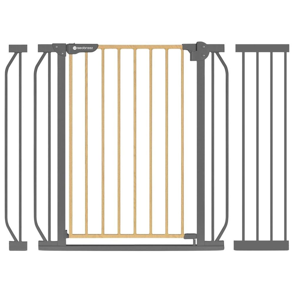 Neobreez FERMII Autoclose Safety Gate W/10 & 20cm Ext, 75 to 85(up to 115 cm) - Grey