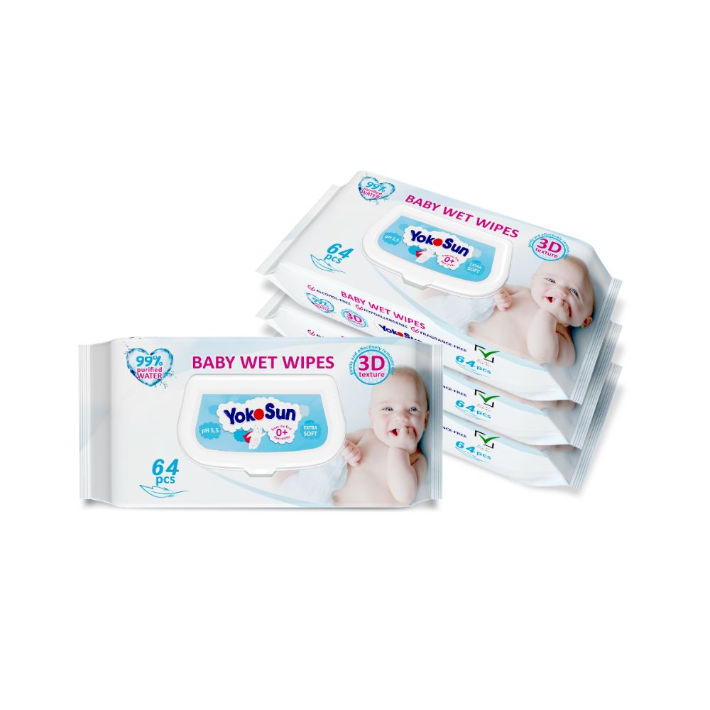 Yokosun - Baby Wet Wipes - Pack of 4 - 256 Pcs