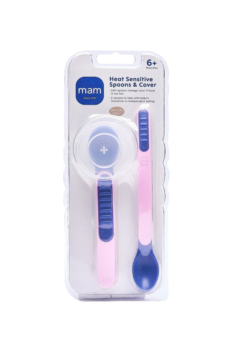 Mam - Baby Feeding Spoons & Cover Feeding - 6m+ Pink/Purple - Pack Of 3