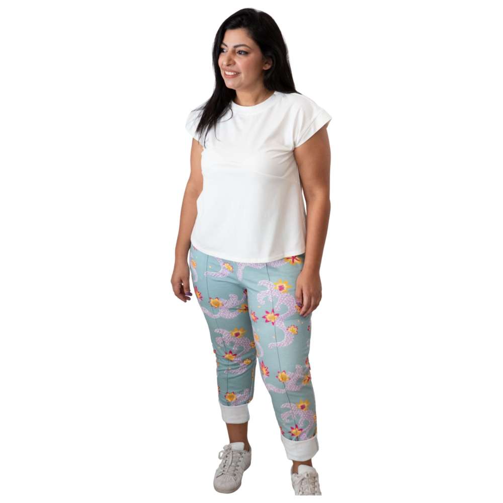 Stylebug - Women's Printed Joggers - Blue