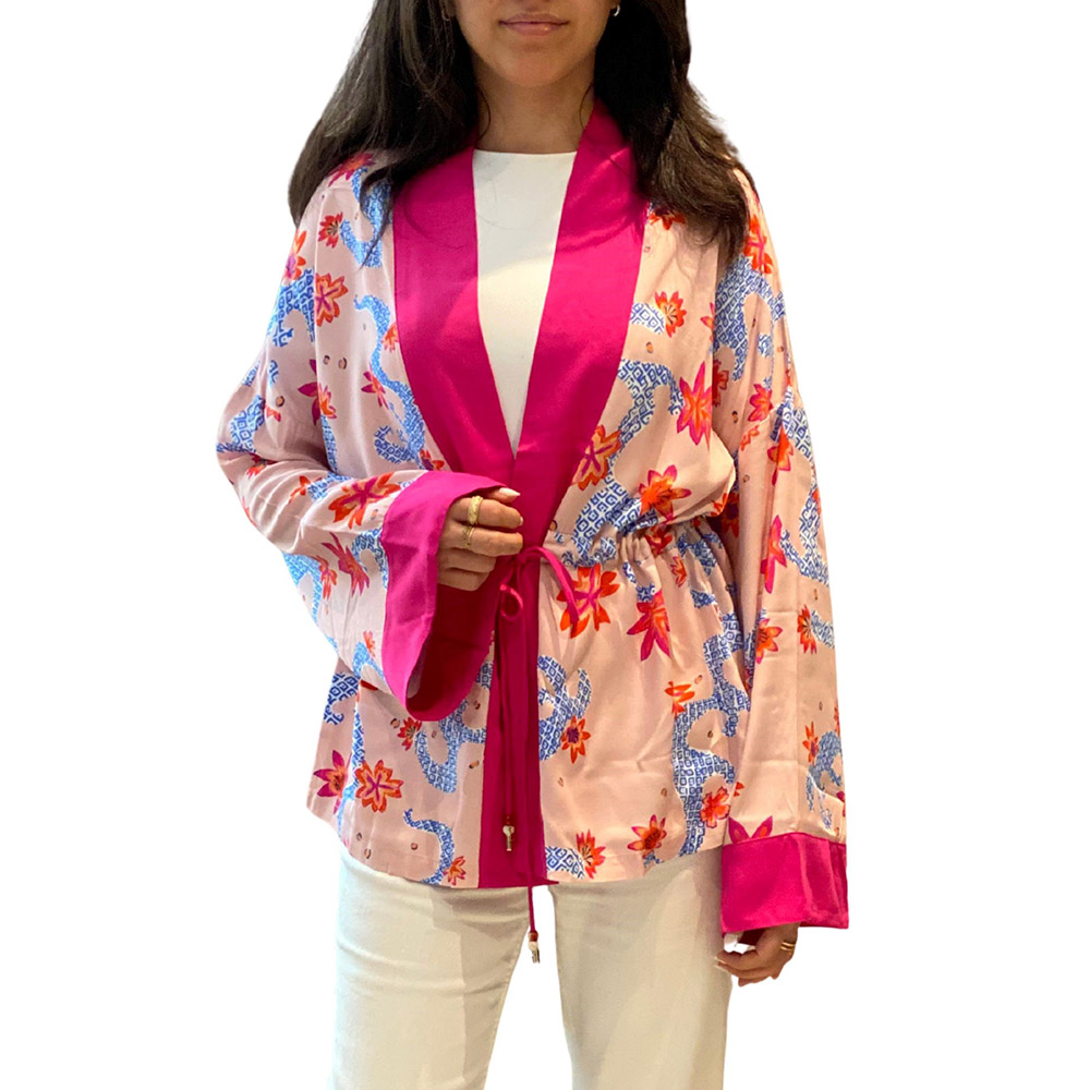 Stylebug - Women's Solid Kimono Jacket - Pink