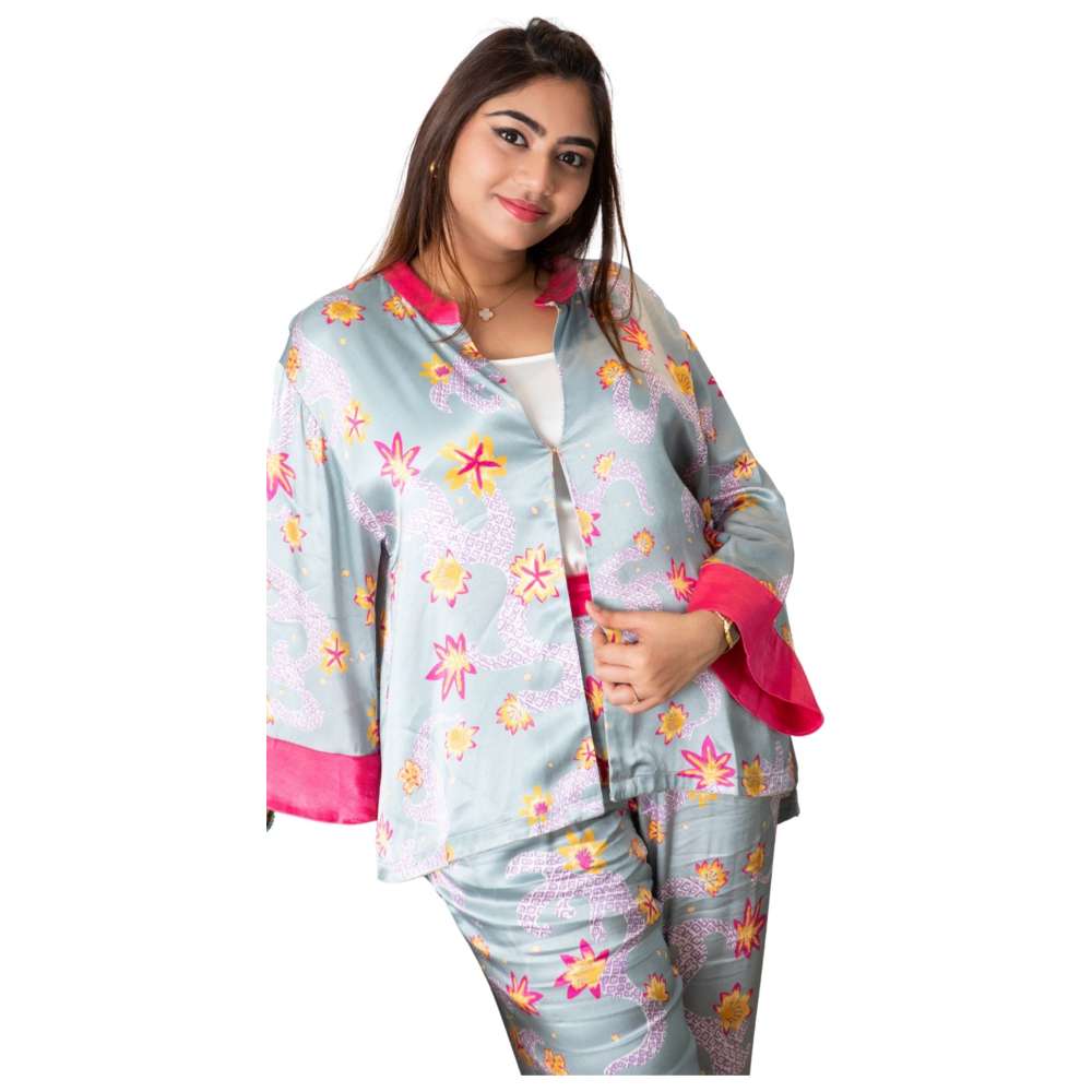 Stylebug - Women's Printed Over Shirt - Blue