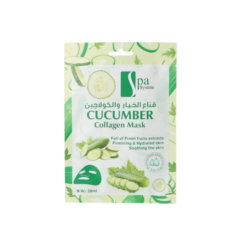 Spa System - Cucumber & Collagen Facial Sheet Mask