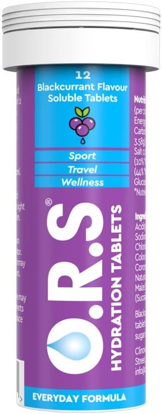 O.R.S - Hydration Tablets - Black Currant Flavour - 12 Count