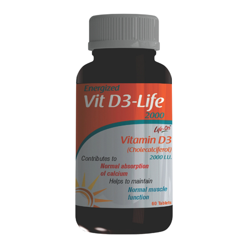 Life On - Energized Vit D3-Life 2000 IU Tablets - 60 Pcs