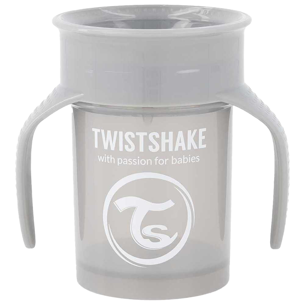 Twistshake - Baby Straw Sipper Cup - Pastel Grey - 360 ml