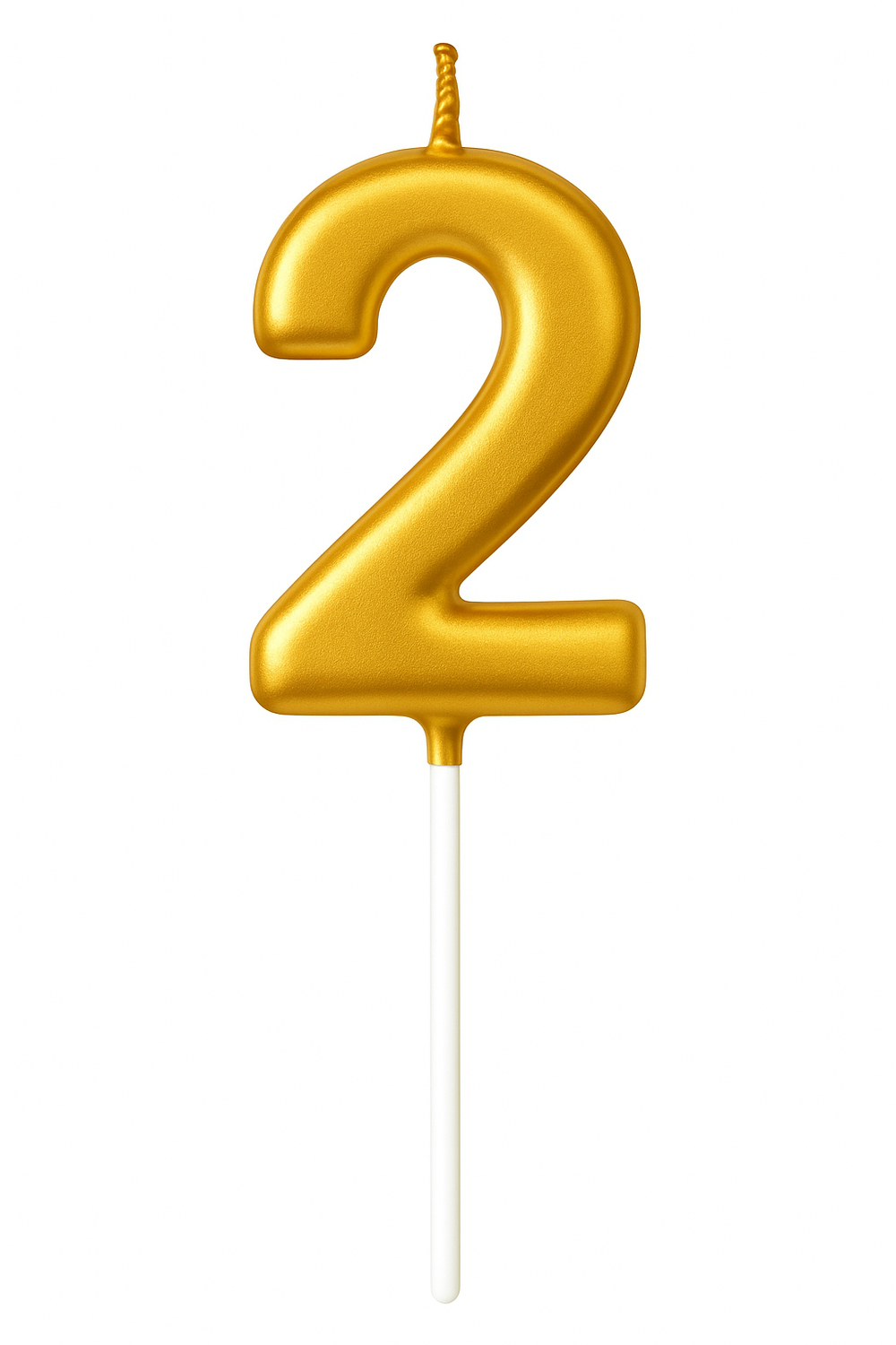 Share The Love Number 2 Birthday Candle - Gold