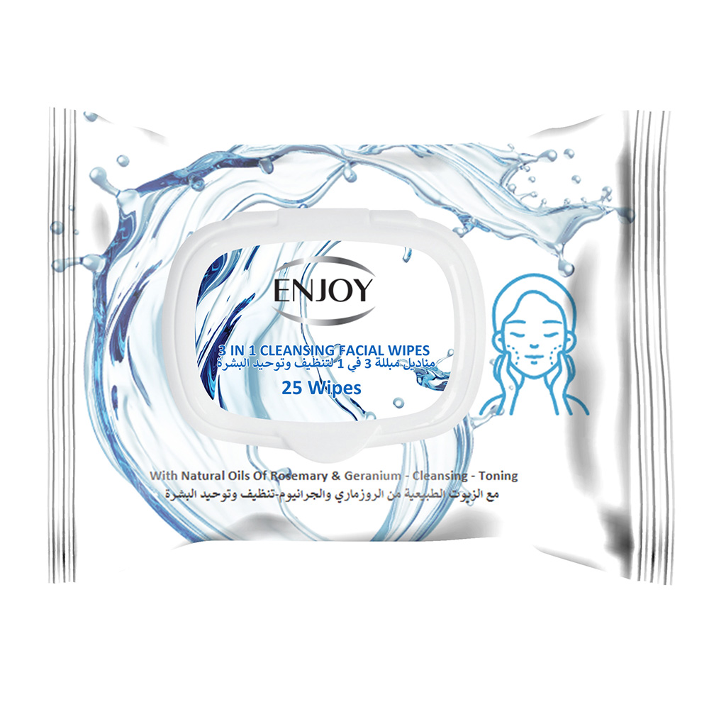 إنجوي - مناديل تنظيف الوجه 3 في 1 - 25 منديلًا