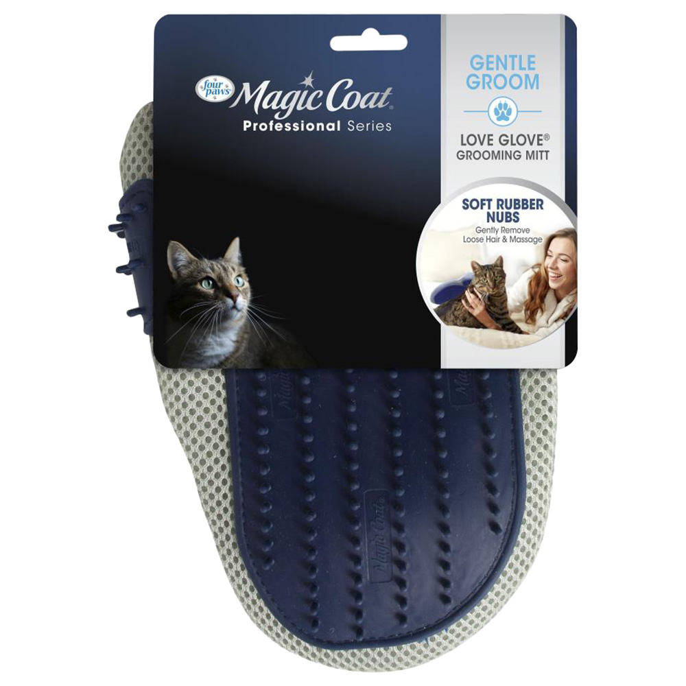 Four Paws - Love Glove Grooming Mitt For Cats - Blue