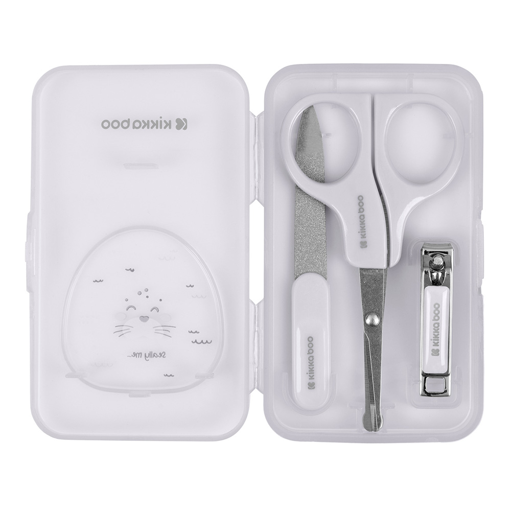 Kikkaboo - Seally Me Manicure Kit - Grey - 3 Pc Set
