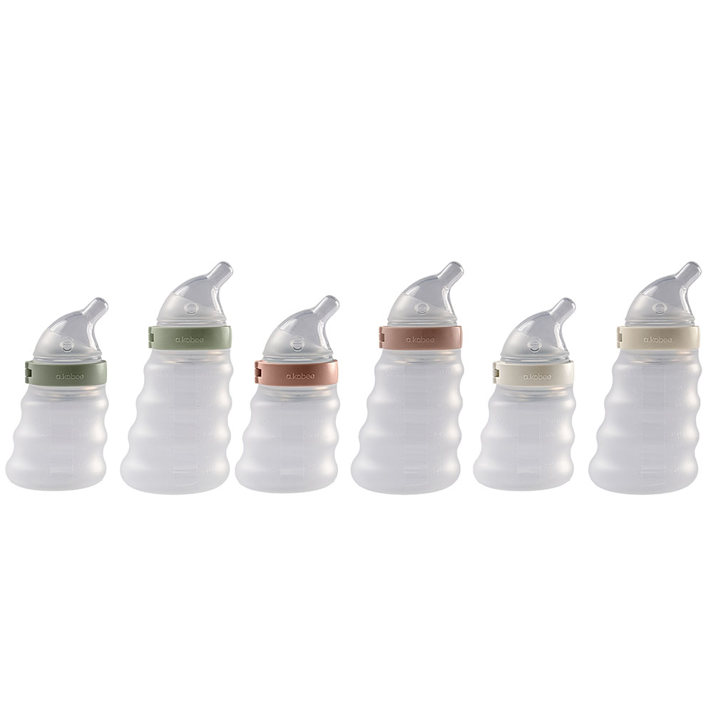 A.Kobee - 2pc-Set - Harmony Newborn & Slow Flow Feeding Bottles - 150 ml + 265 ml