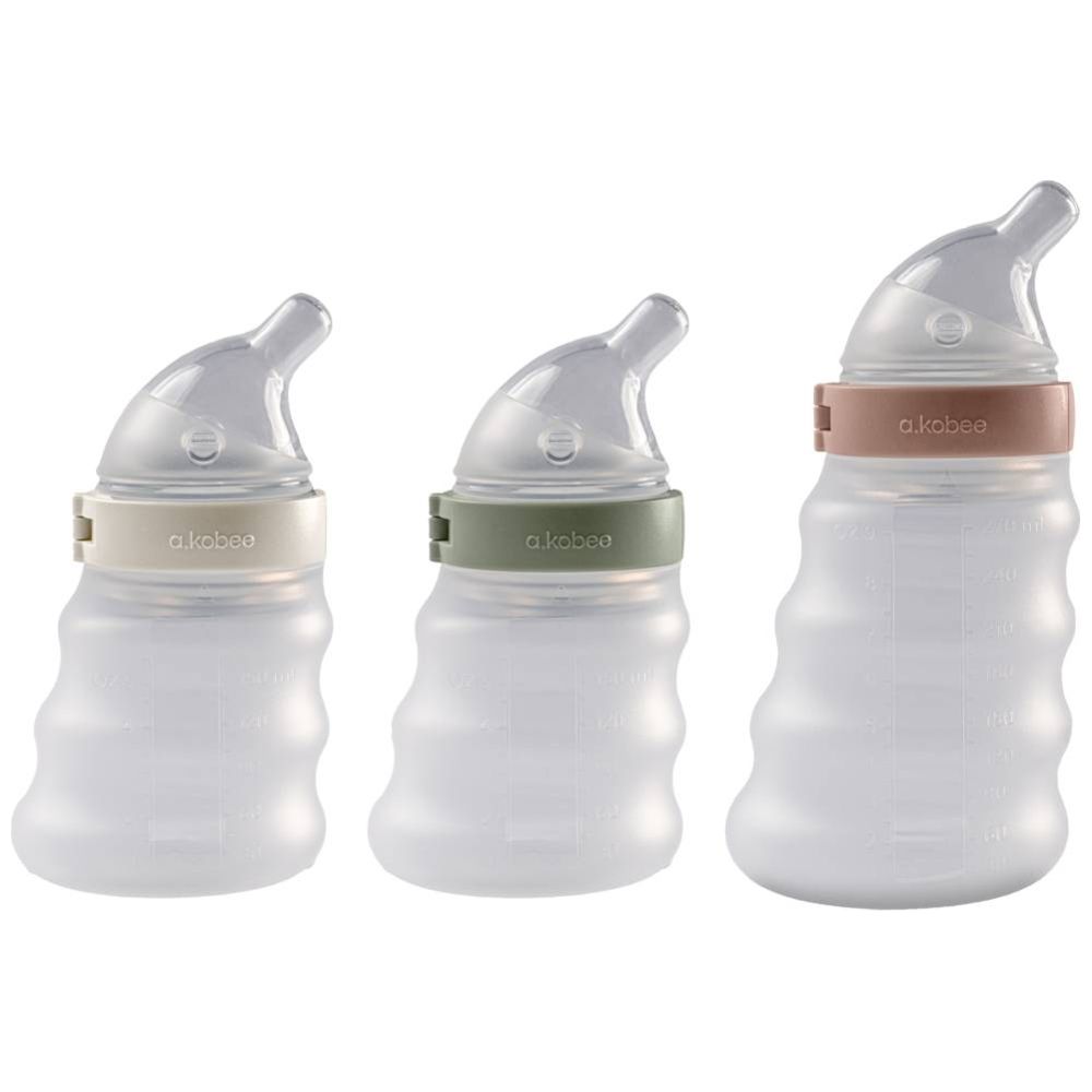 A.Kobee - 3pc-Set - Elite Newborn, Slow, & Medium Flow Feeding Bottles